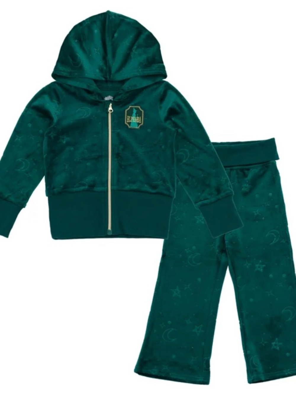 GUC COZY Kids Wicked Elphaba Green Velour Tracksuit Set